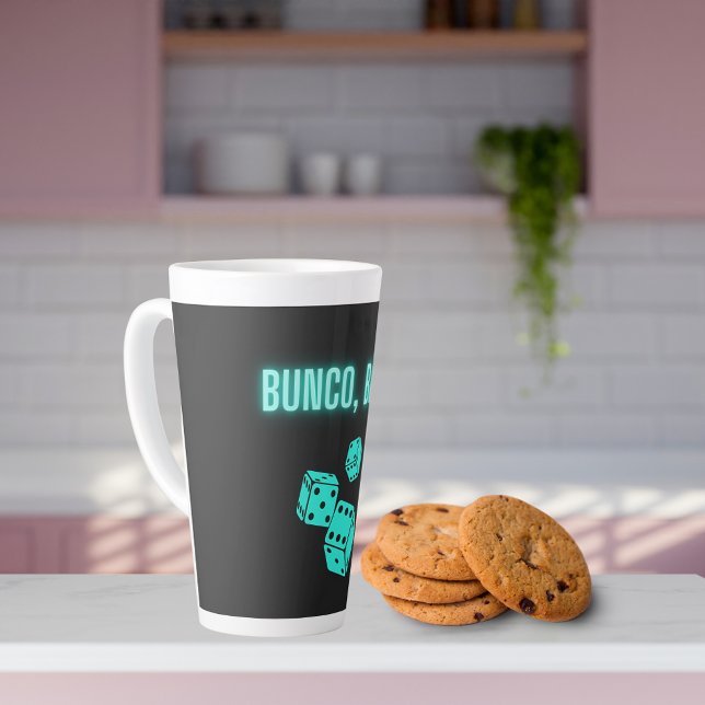 Caneca De Café Latte Neon Aqua Bunco Baby (Criador carregado)