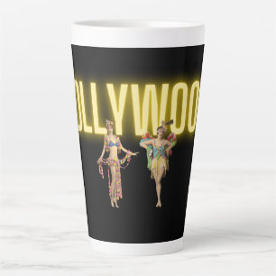 Caneca De Café Latte Neon Hollywood & Belezas Vintage