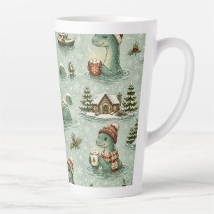 Caneca De Café Latte Nessie de Natal Monstro do Lago Ness Aconchegante 