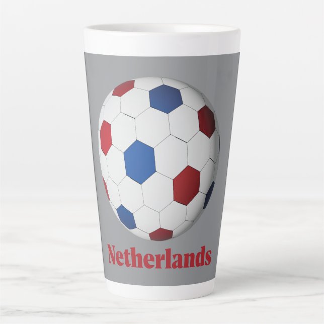 Caneca De Café Latte Netherlands Soccer (Frente)