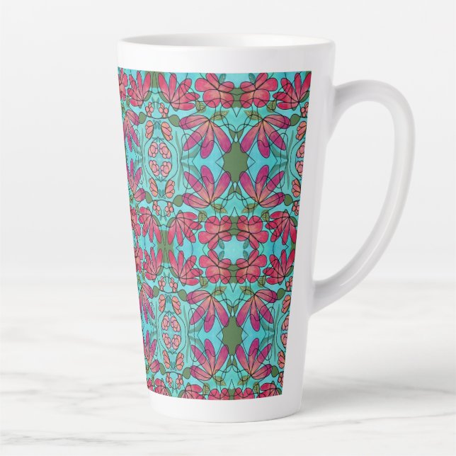 CANECA DE CAFÉ LATTE NEUROGRÁFICO FLORES DE PRIMAVERA (Direita)