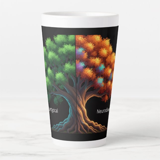 Caneca De Café Latte Neurotypical vs. Neurodiverse (Frente)