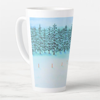 Caneca De Café Latte Neve e Evergreens