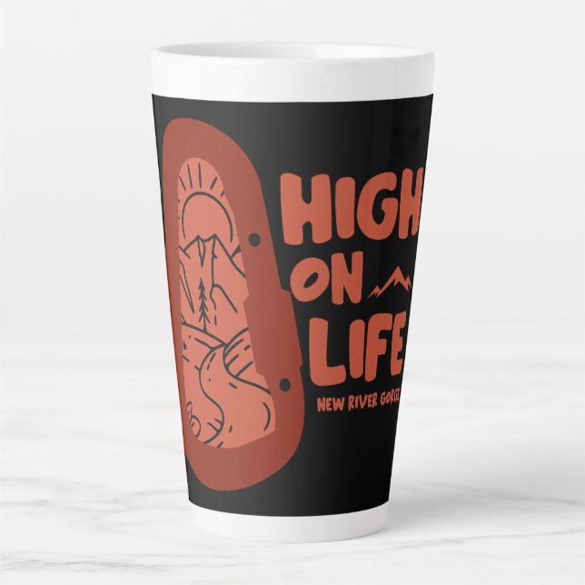 Caneca De Café Latte New River Gorge Alpinism EUA (Frente)