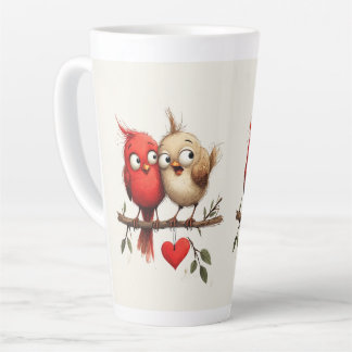 Caneca De Café Latte New Year, Love, Birds