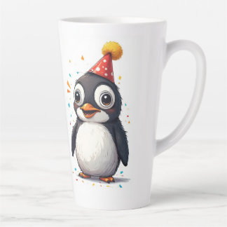 Caneca De Café Latte New year, love, birds, penguins
