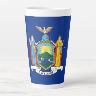 Caneca De Café Latte New York Flag, The Empire State, American Colonies