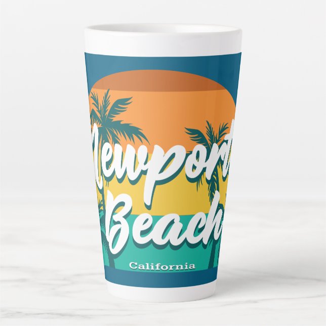 Caneca De Café Latte Newport Beach California (Frente)