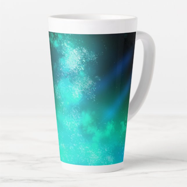 Caneca De Café Latte Night Sky Emerald Latte Mug (Ângulo direito)