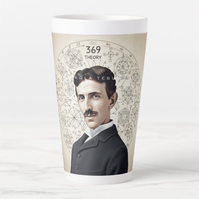 Caneca De Café Latte Nikola Tesla - 369 A chave do universo (Frente)