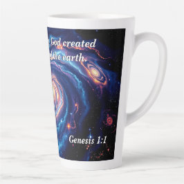 Caneca De Café Latte No começo, Deus e Criação Verso