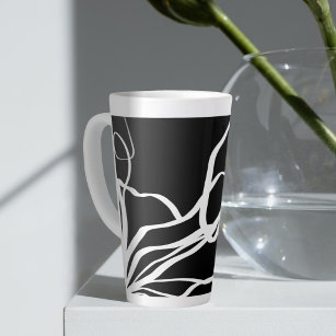 Caneca De Café Latte Nó do buquê: Abstrato preto e branco