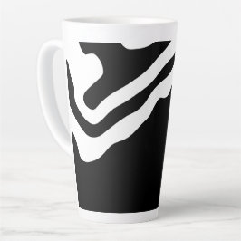 Caneca De Café Latte No Profundo: Abstrato preto e branco