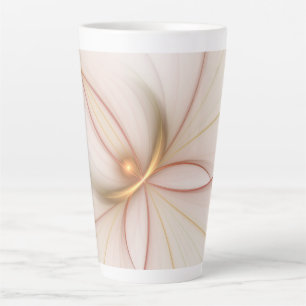Caneca De Café Latte Nobre Copper E Dourado Abstrato de Arte Fractal Mo