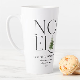 Caneca De Café Latte Noel moderna tipografia empresarial Natal Feriado