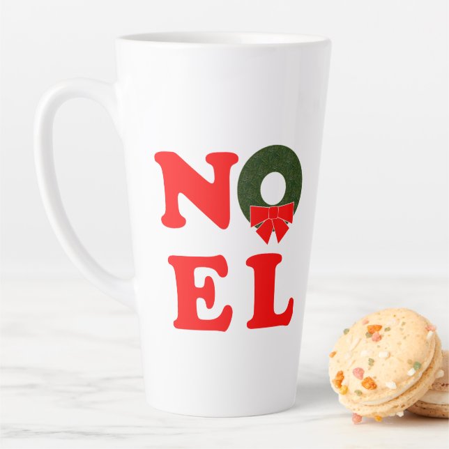Caneca De Café Latte NOEL Wreath Latte Mug (In Situ)