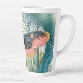 Caneca De Café Latte Noite da Floresta Rosa