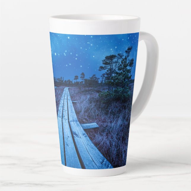 Caneca De Café Latte Noite dos pântanos (Ângulo direito)