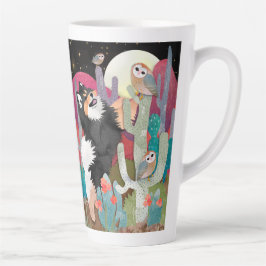 Caneca De Café Latte Noite OWLS Lapphund Latte Mug