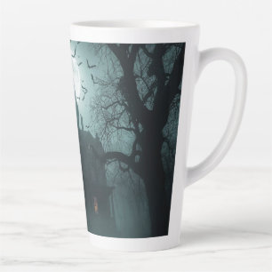 Caneca De Café Latte Noite Spooky com Jack-o-Lanternas