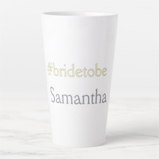 Caneca De Café Latte noiva hashtag despedida de solteira exposição de n