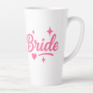Caneca De Café Latte Noiva Neon Rosa