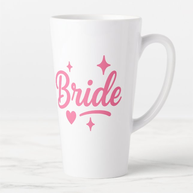 Caneca De Café Latte Noiva Neon Rosa (Direita)