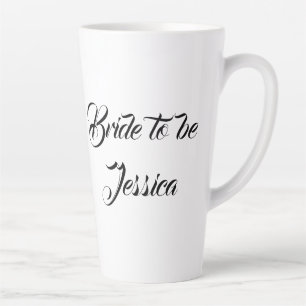 Caneca De Café Latte Noiva para ser Black Elegant Script nos Casamentos