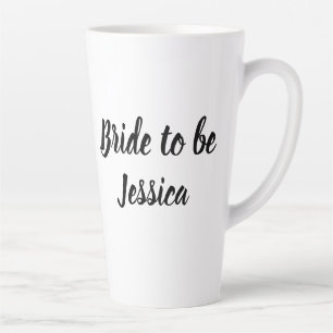 Caneca De Café Latte Noiva para ser Black Elegant Script nos Casamentos