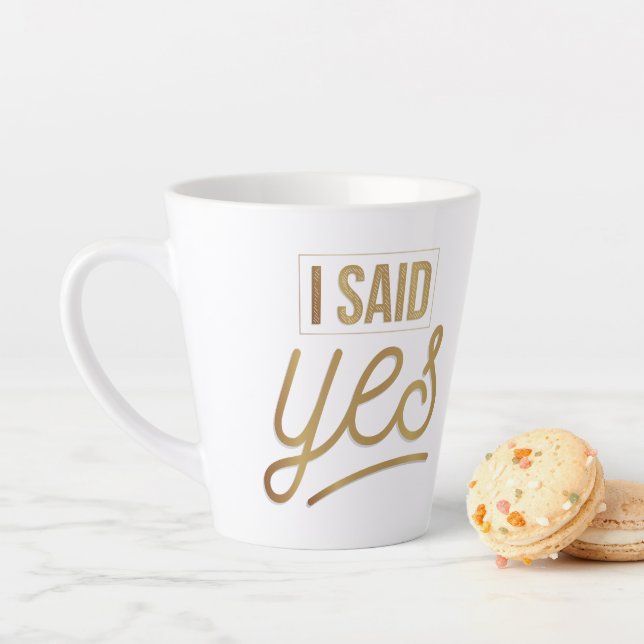 Caneca De Café Latte Noiva Para Ser Presente - Eu Disse Sim, Folha de O (In Situ)