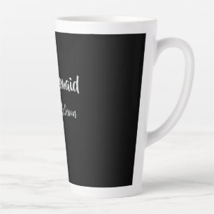 Caneca De Café Latte Noivas da noiva nome prata preto casamento 