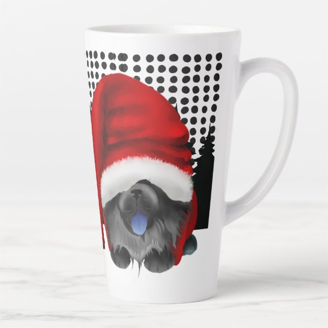 Caneca De Café Latte NOME 4 O CHOWLIDAYS - BLACK CHOW - Latte Mug (Direita)