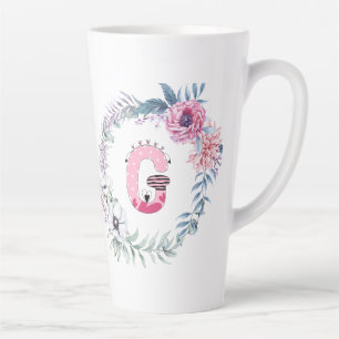 Caneca De Café Latte Nome Alfabeto "G"