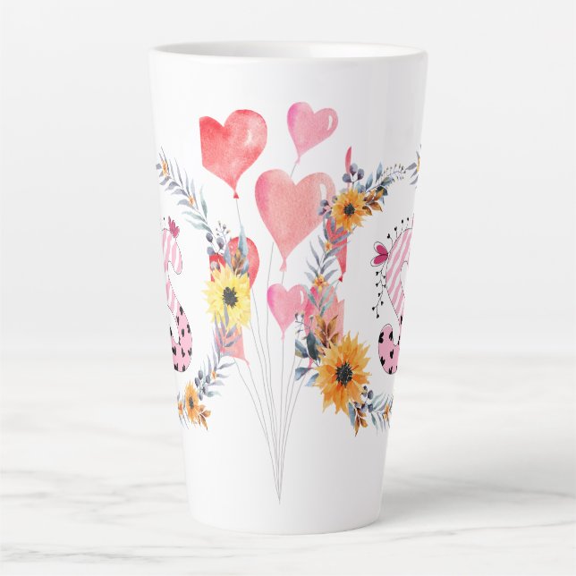 Caneca De Café Latte Nome Alfabeto "S" (Frente)