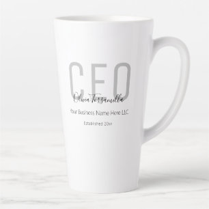 Caneca De Café Latte Nome Cinza Black CEO Latte Mug