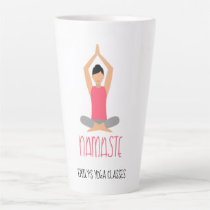 Caneca De Café Latte Nome Comercial do Namaste Yoga Pose