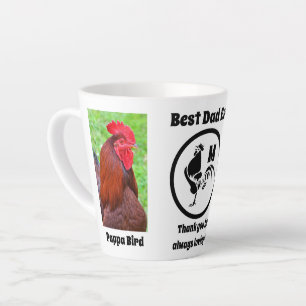 Caneca De Café Latte Nome da Fotografia do Melhor Pai do Pappa Rooster