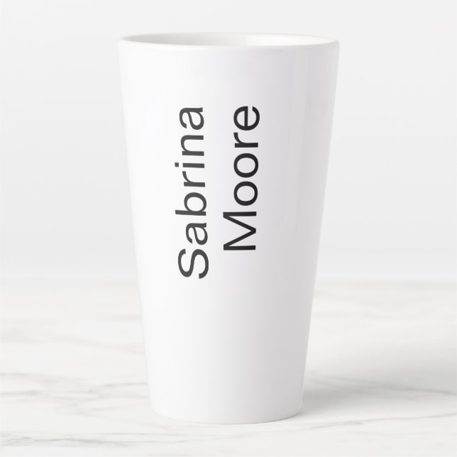 Caneca De Café Latte Nome de Adição Profissional Simples Moderno Minima (Frente)