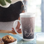 Caneca De Café Latte Nome de cintilações preto e rosa modernos<br><div class="desc">Nome de cintilações preto e rosa modernos</div>
