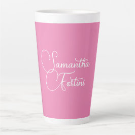 Caneca De Café Latte Nome de escrita manual minimalista profissional ro