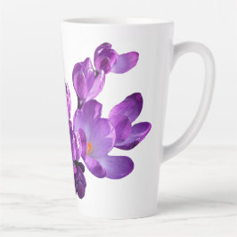 Caneca De Café Latte Nome de Giselle bonito floral roxo