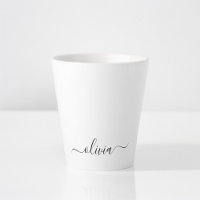 Nome de Monograma Feminino Moderno Preto e Branco
