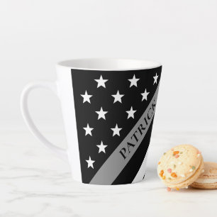 Caneca De Café Latte Nome do Monograma de Sinalizador de Correção de