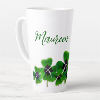 Caneca De Café Latte Nome do Véu Irlandês de Quatro Folhas