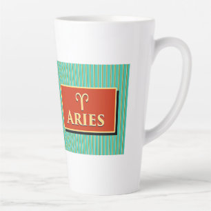 Caneca De Café Latte Nome e sinal Zodiac Barbara Aries