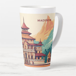 Caneca De Café Latte Nome e texto personalizados no Nepal