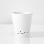 Caneca De Café Latte Nome Monograma Garota Roscas Script Moderno Preto<br><div class="desc">Caneca de Café com Nome Monograma de Letra Simples Preto e Branco. Este é o presente perfeito para alguém que ama luxo e estilos chiques para aniversário de 16 anos, casamento, chá de noiva, aniversário de casamento, chá de bebê ou despedida de solteira.</div>