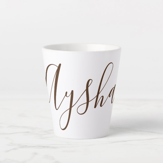 Caneca De Café Latte Nome Personalizado (Frente)