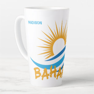 Caneca De Café Latte Nome personalizado Bahamas