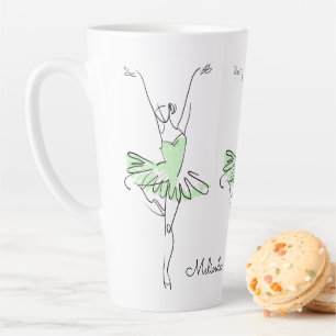 Caneca De Café Latte Nome personalizado Ballerina